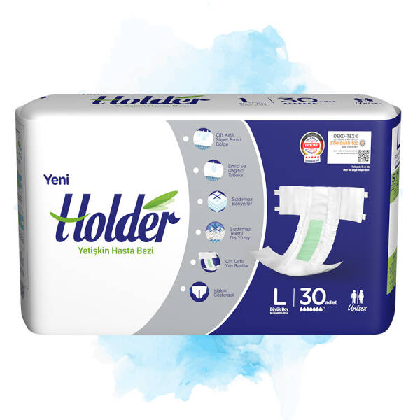 Holder Large Yetişkin Hasta Bezi - 30 Adet - 1