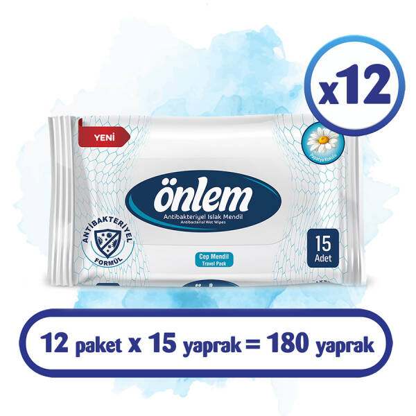 Önlem Antibakteriyel Cep Mendil 15x12 Adet - 1