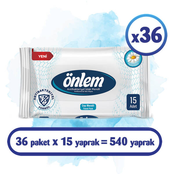 Önlem Antibakteriyel Cep Mendil 15x36 Adet - 1