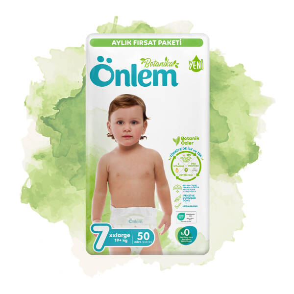 Önlem Botanika Bebek Bezi Aylık Fırsat 7 Beden XXLarge 50 Adet (19+ kg) - 1