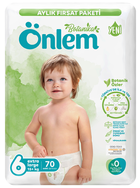 Önlem Botanika Bebek Bezi Aylık Fırsat Paketi 6 Beden Extra Large 70 Adet (16+ kg) - 1